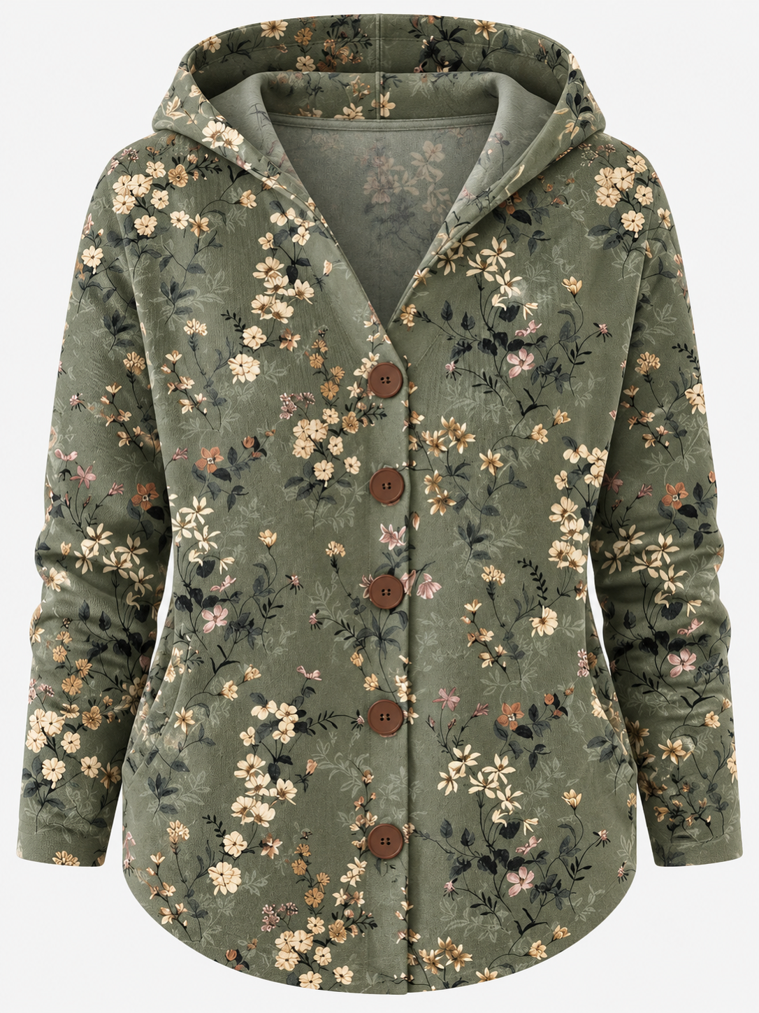 Women's Cosy Artistic Knit Long Cardigan - dark green product