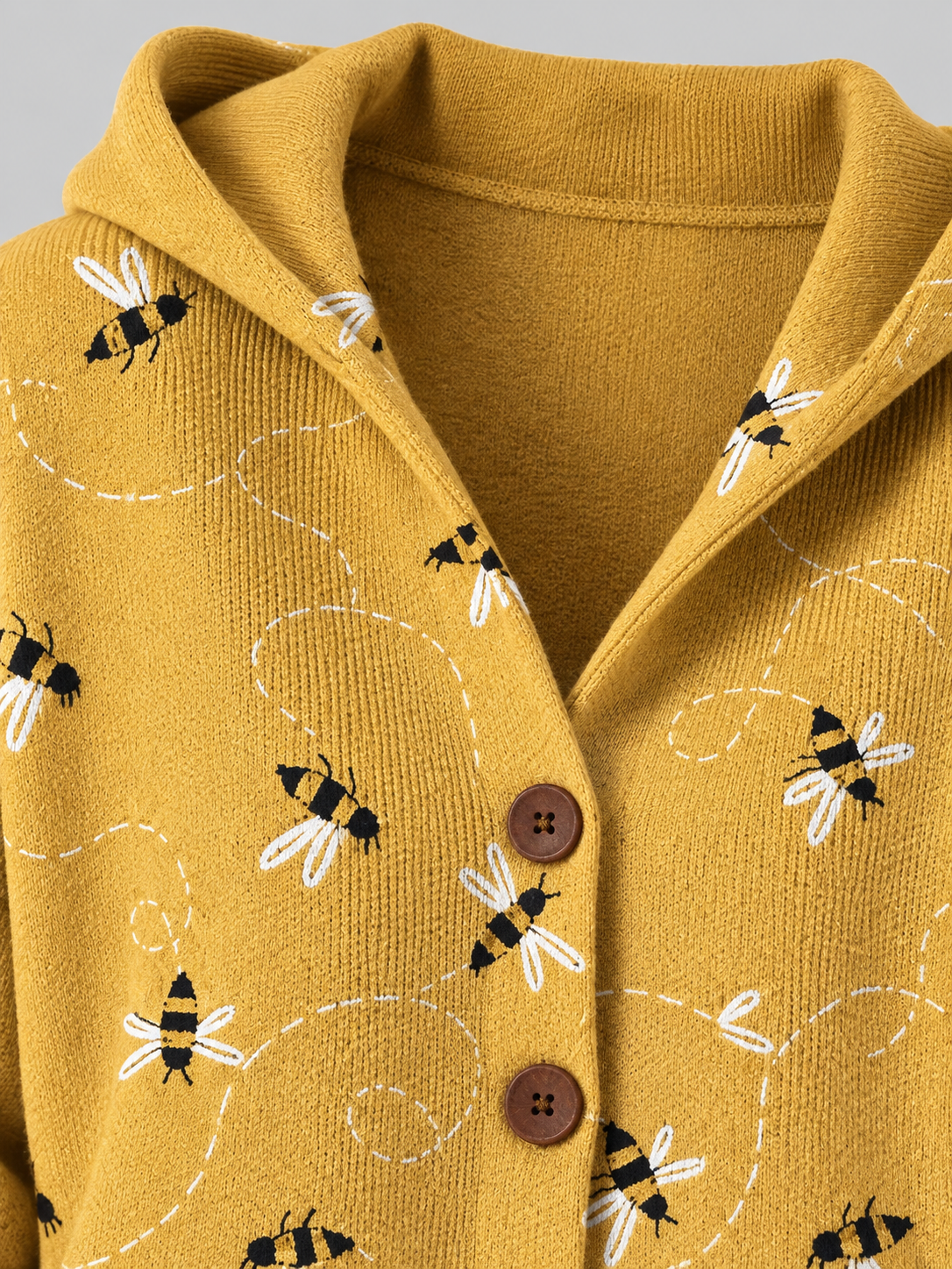 Women's Cosy Artistic Knit Long Cardigan - yellow detail