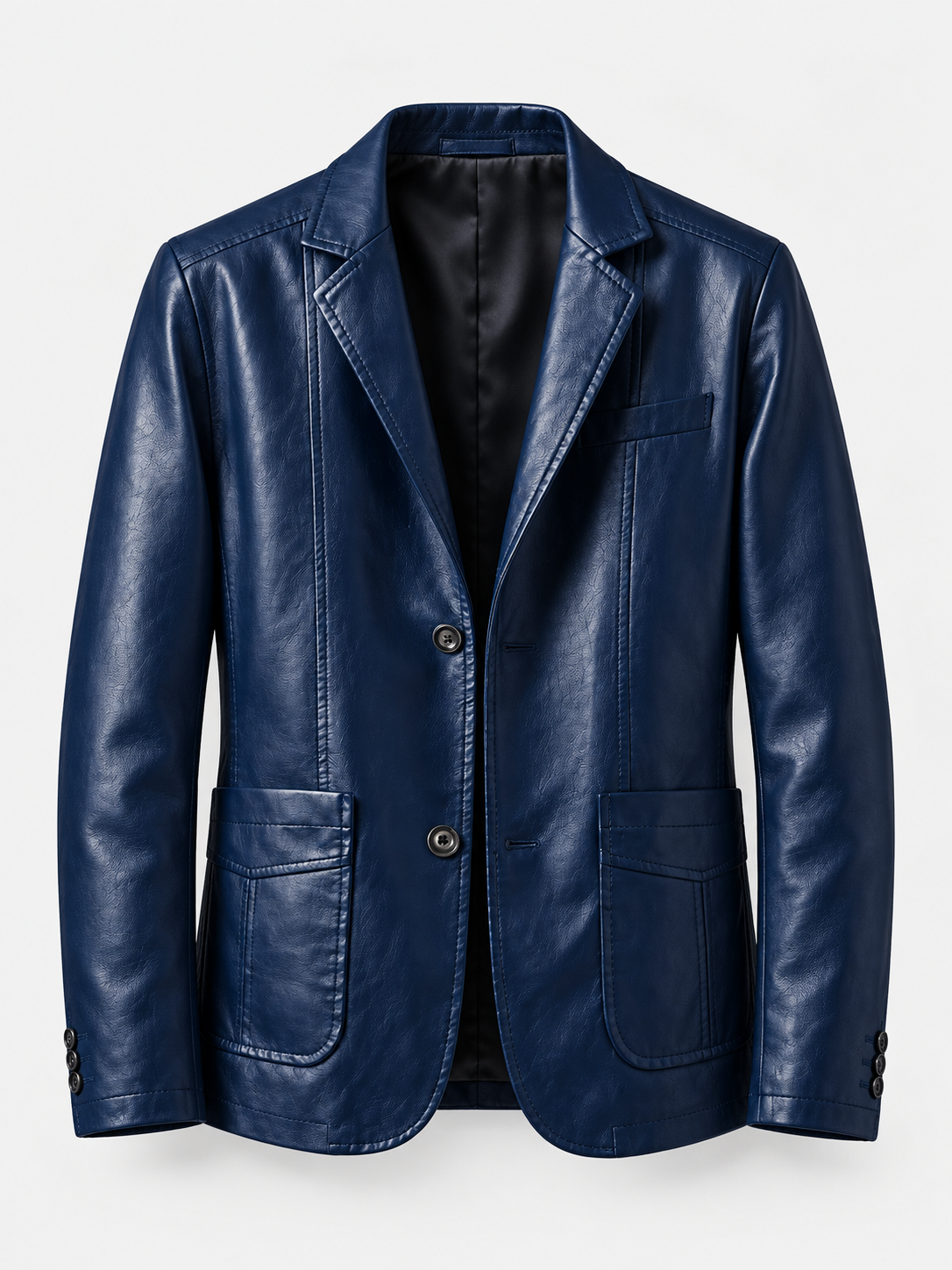 Men's Tailored Fit Faux Leather Jacket - blue product