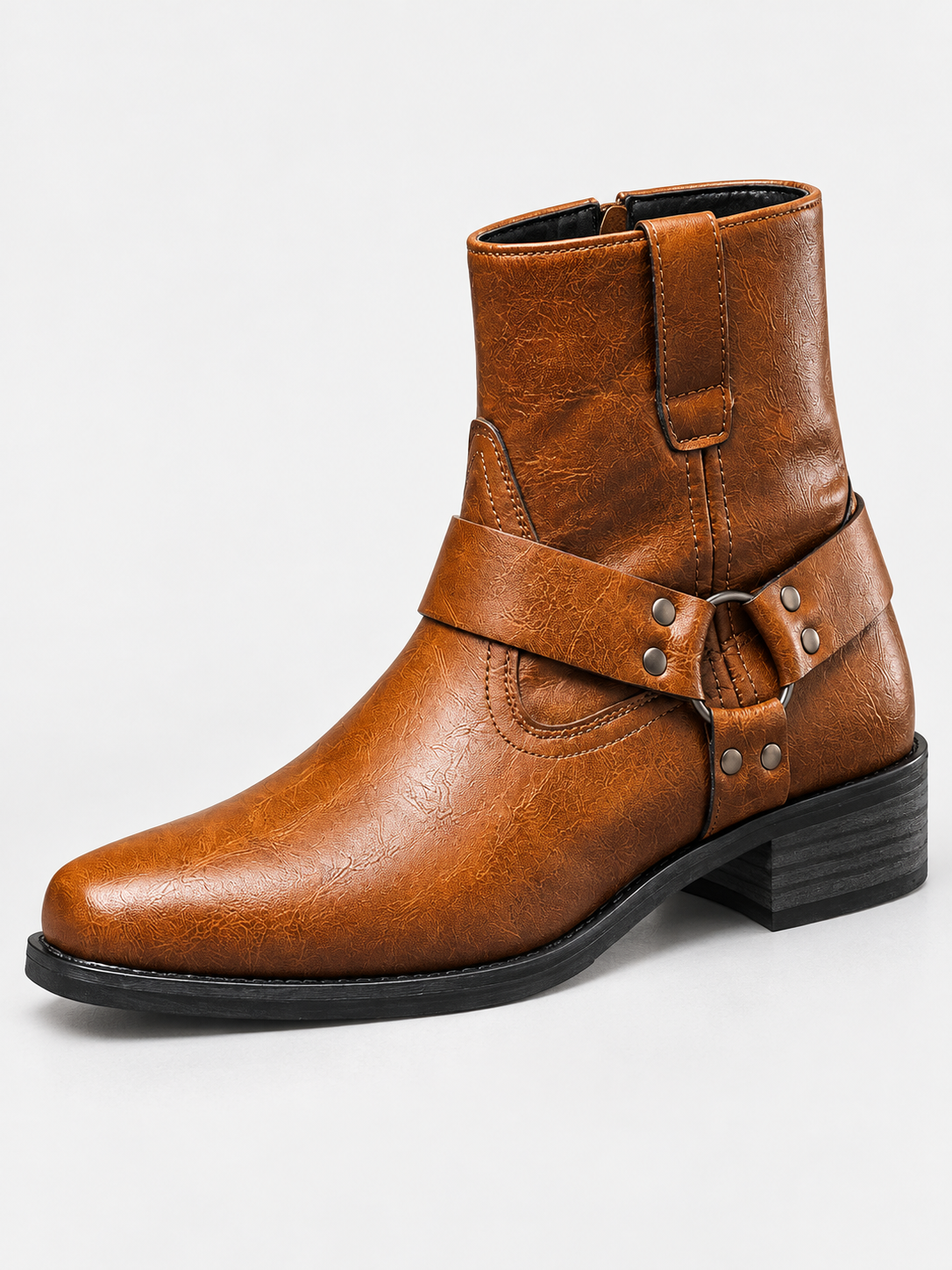 Men's Leather-Look Chelsea Boots - cognac product