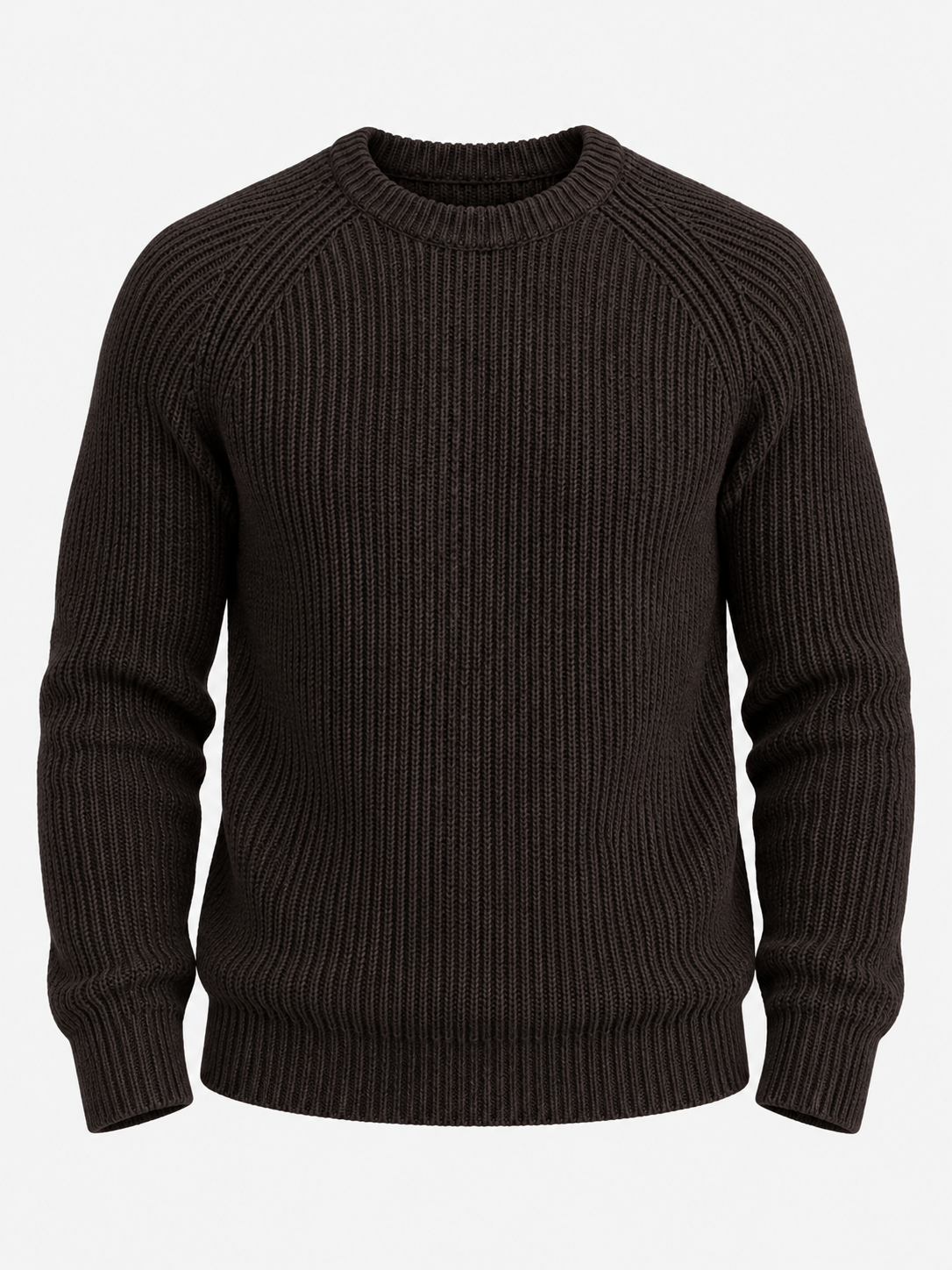 Men's Heavyweight Rib Knit Fisherman Jumper - brown product