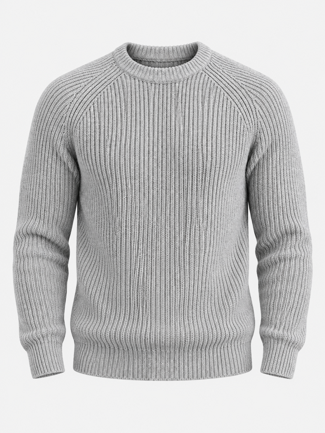 Men's Heavyweight Rib Knit Fisherman Jumper - grey product