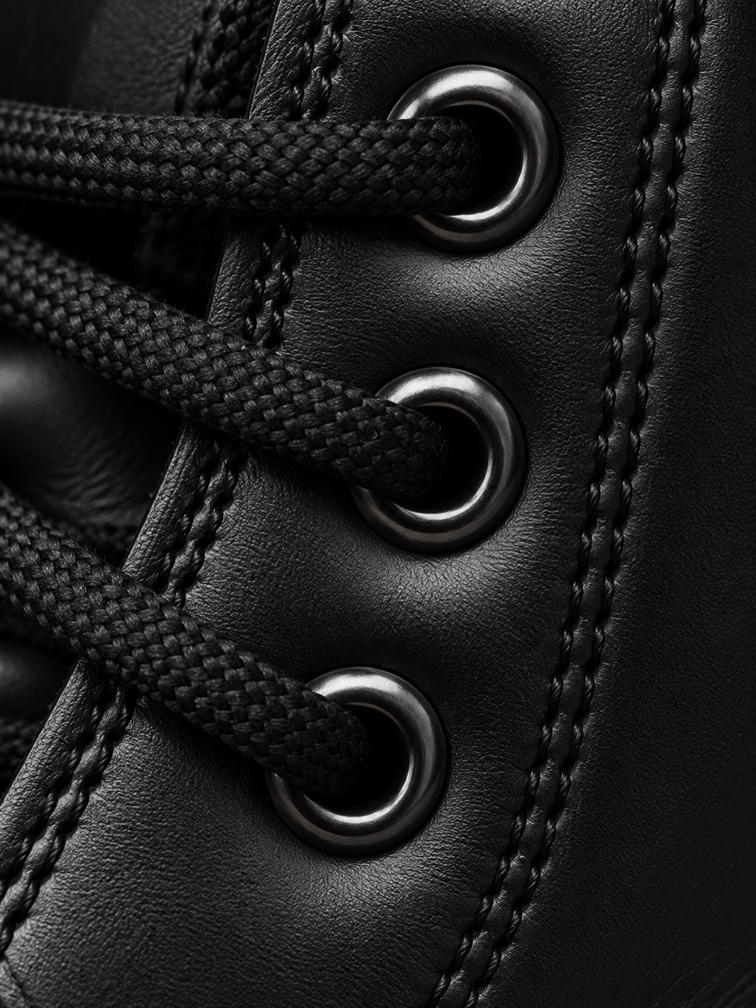 Men's Durable Leather-Look Lace Up Boots - black detail