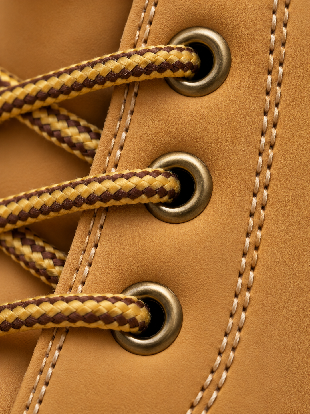 Men's Durable Leather-Look Lace Up Boots - tan detail