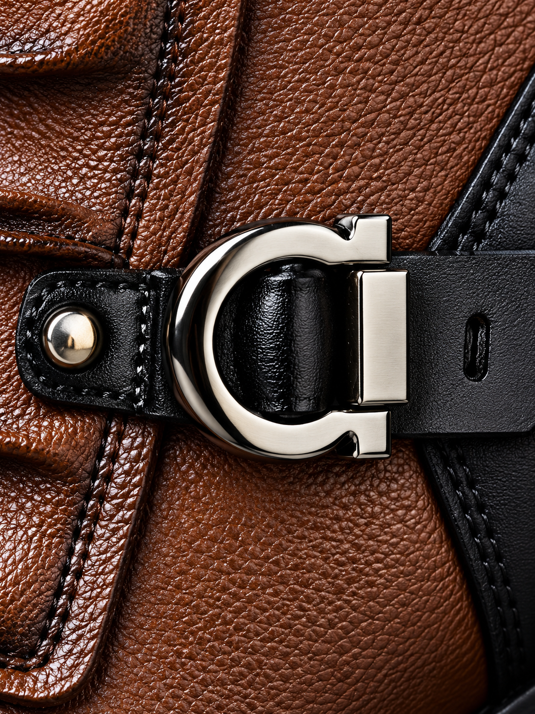 Men's Leather-Look Boots - oak brown detail