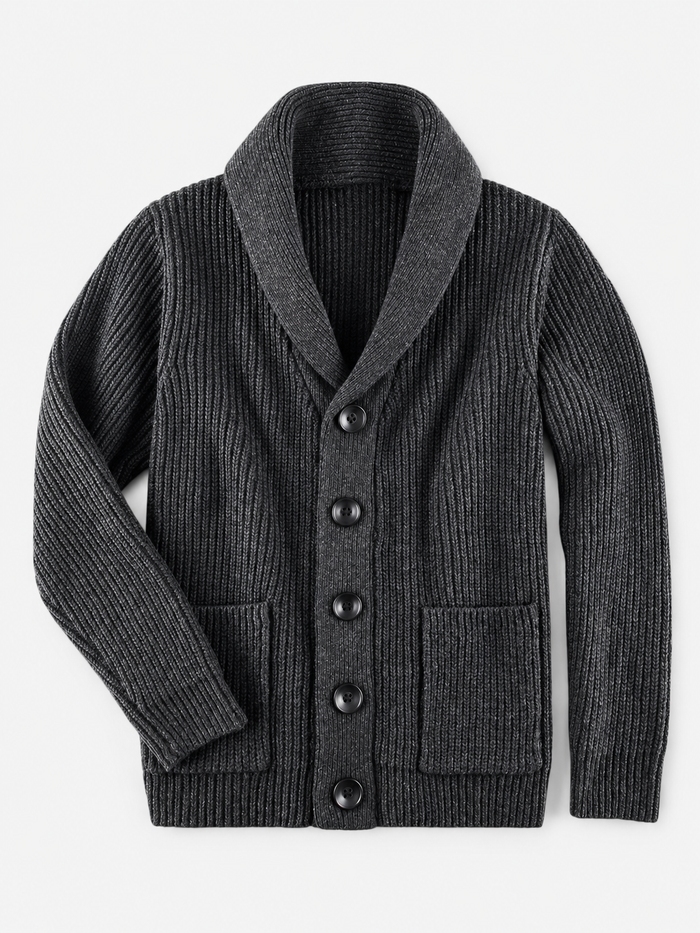 Men's Stand Collar Knit Button Cardigan