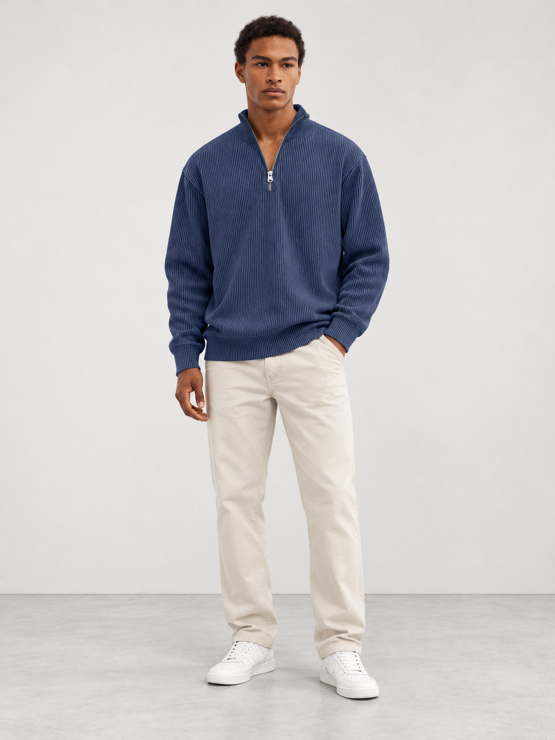 Men's Trendy Knit Jumper - navy model