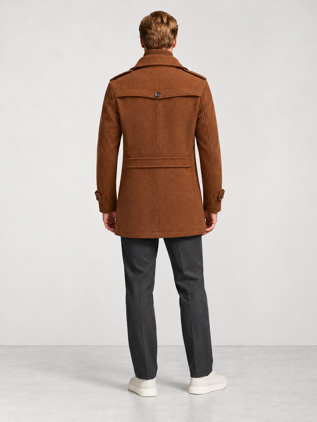 Men's Two Piece Layered Coat - camel back