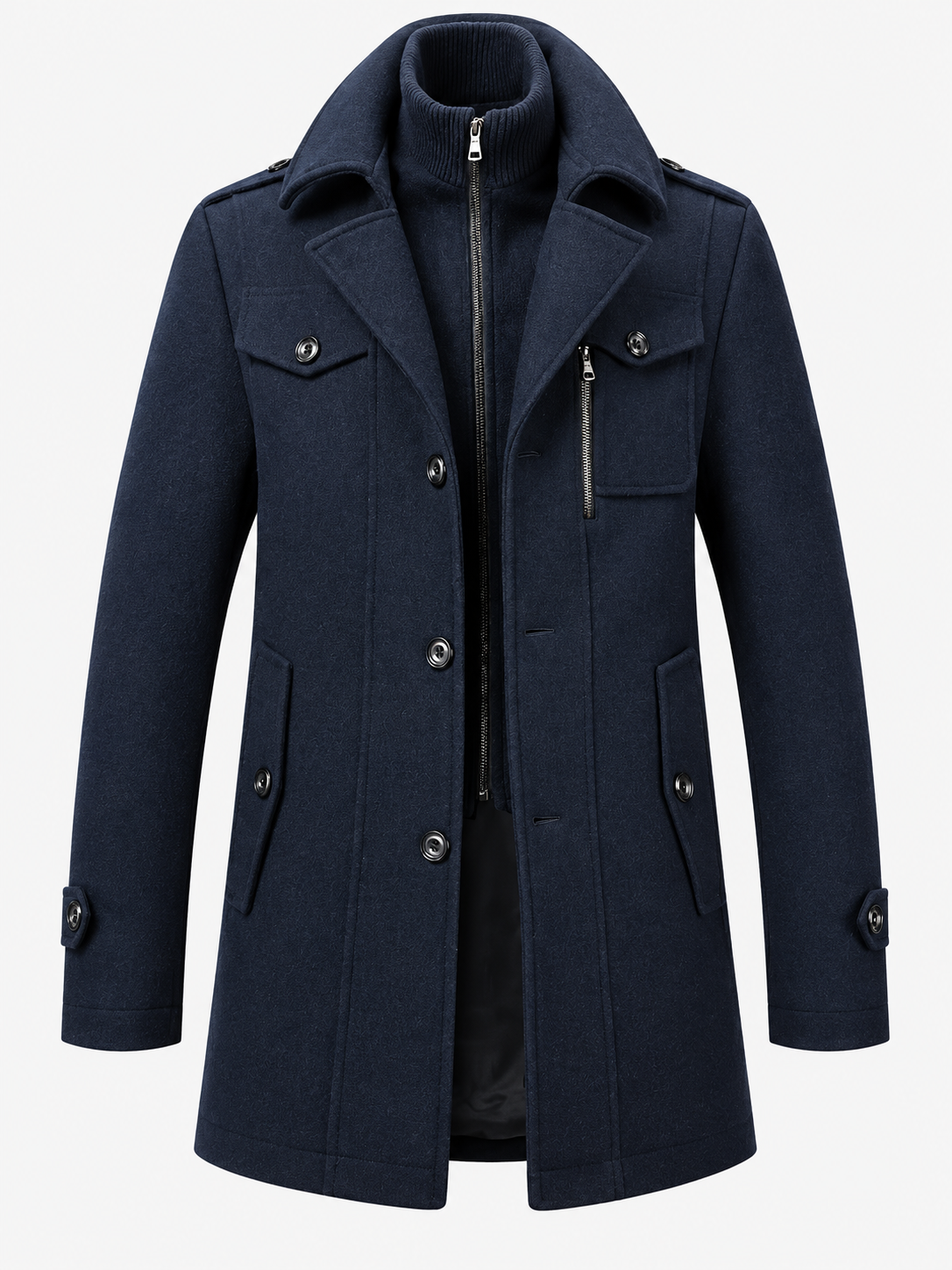 Men's Two Piece Layered Coat - navy product