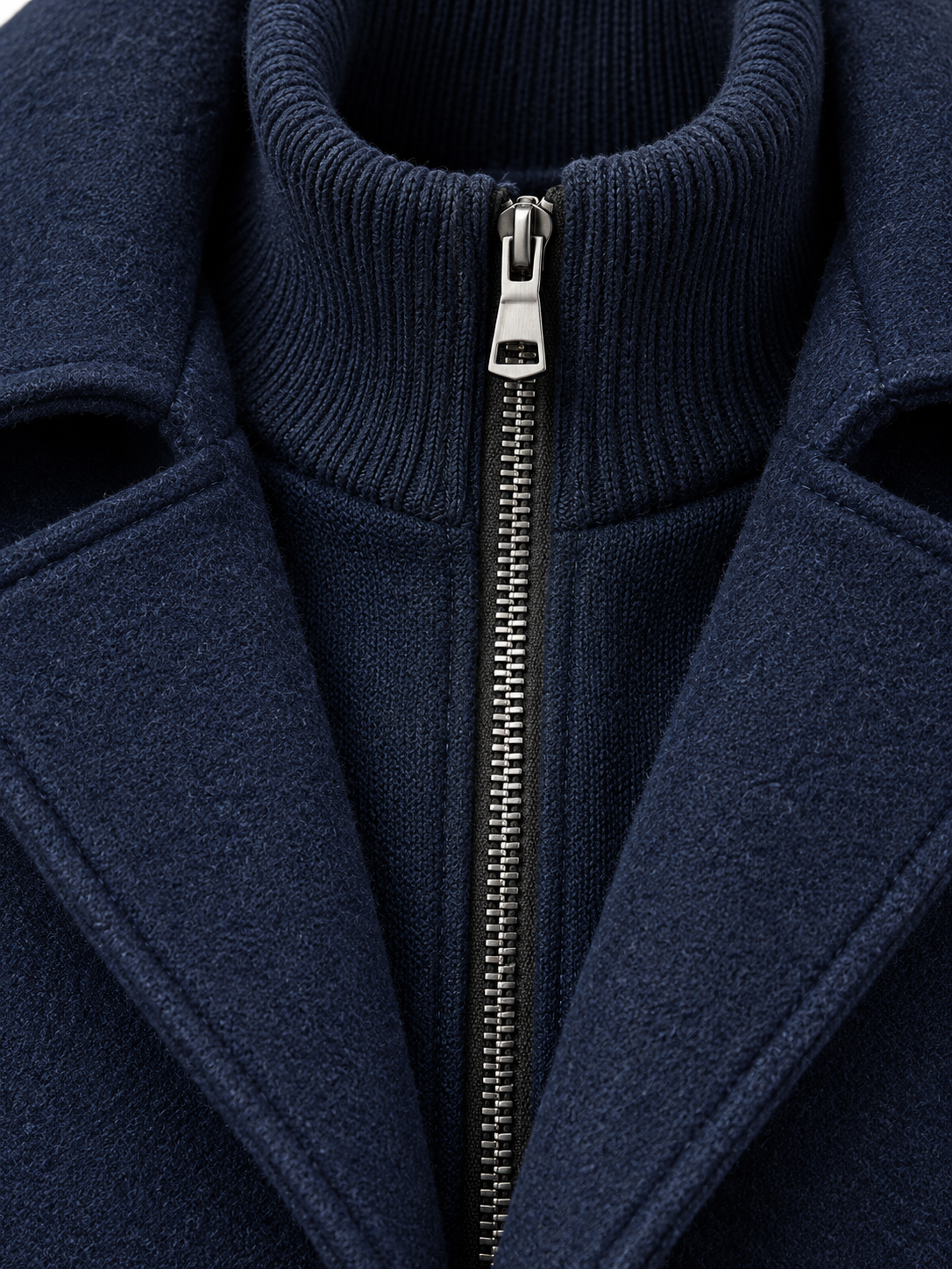 Men's Two Piece Layered Coat - navy detail
