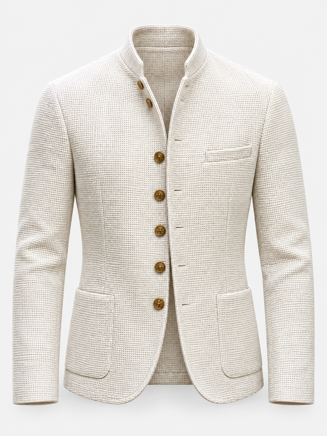 Men's White Refined Single Breasted Knit Cardigan - white product