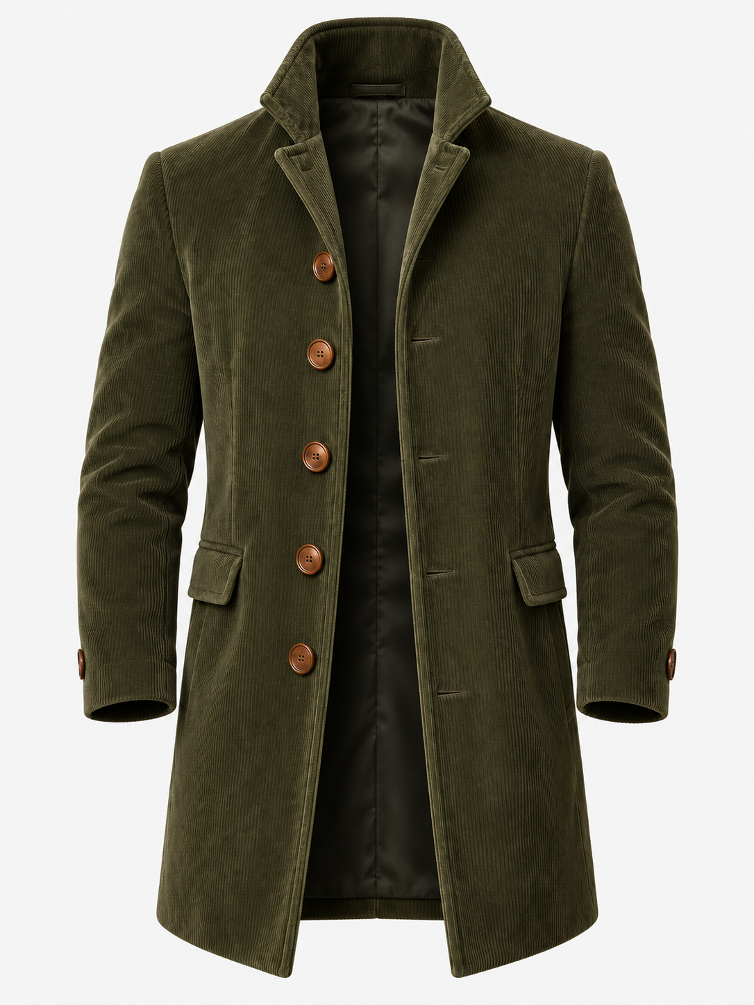 Men's Winter Tailored Stand Collar Coat - green product