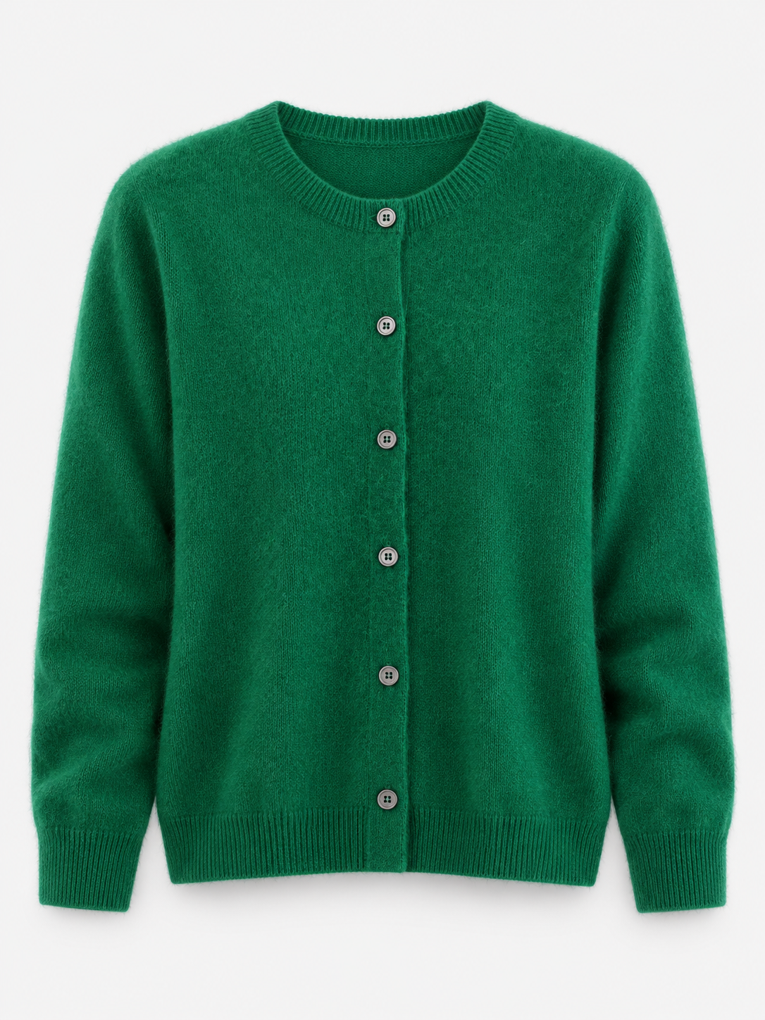 Women's Soft Knit Crew Neck Cardigan - dark green product