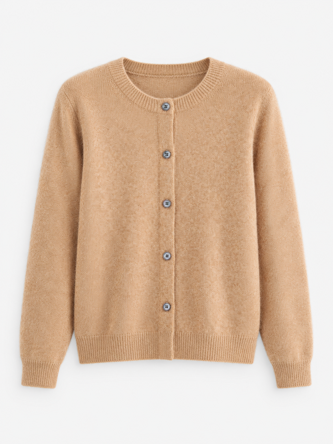 Women's Soft Knit Crew Neck Cardigan - light brown product