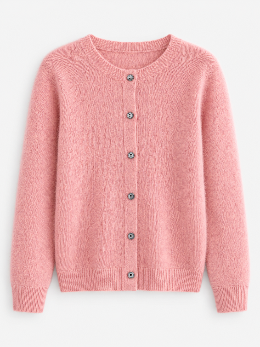 Women's Soft Knit Crew Neck Cardigan - light pink product