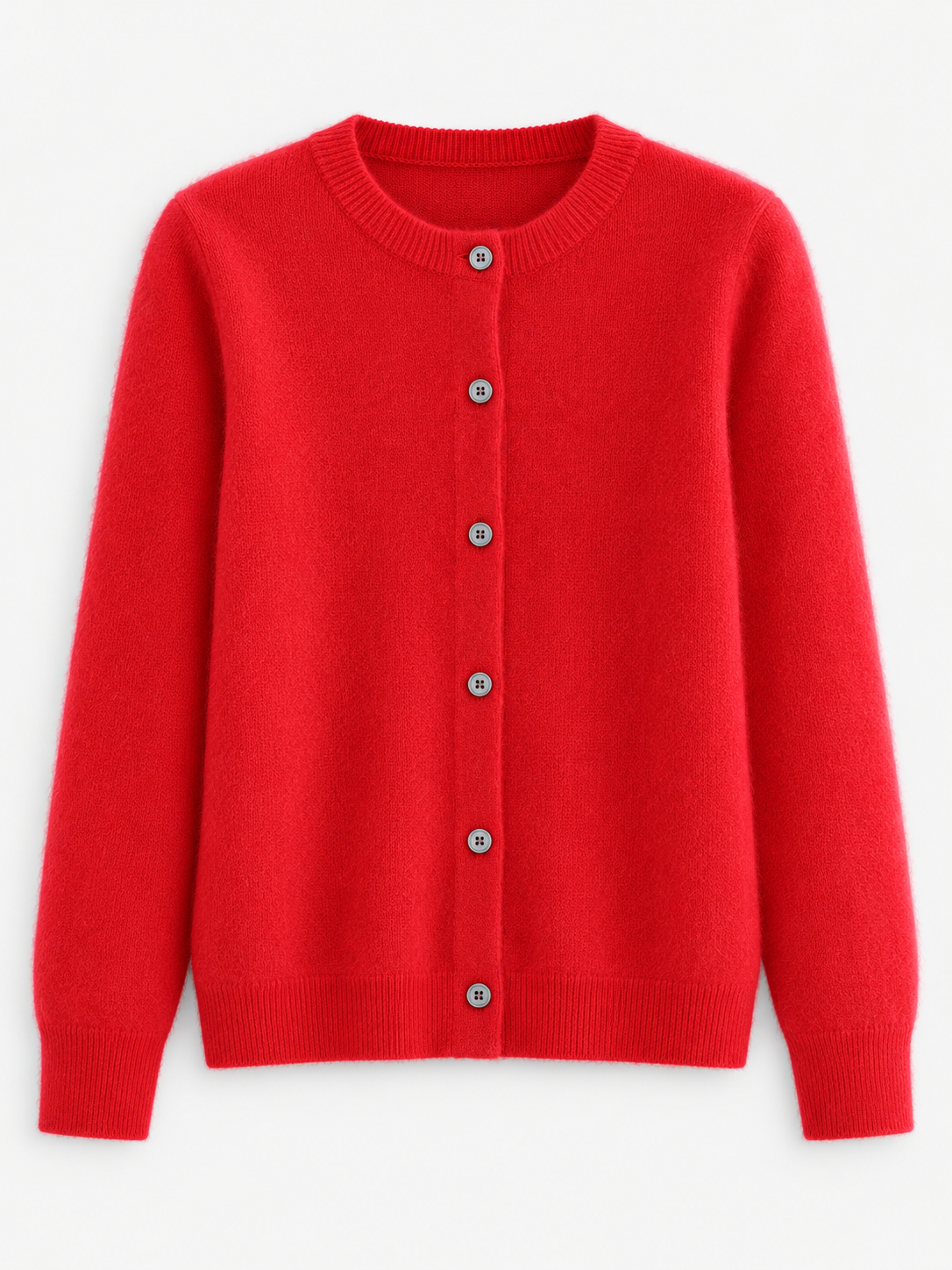 Women's Soft Knit Crew Neck Cardigan - red product