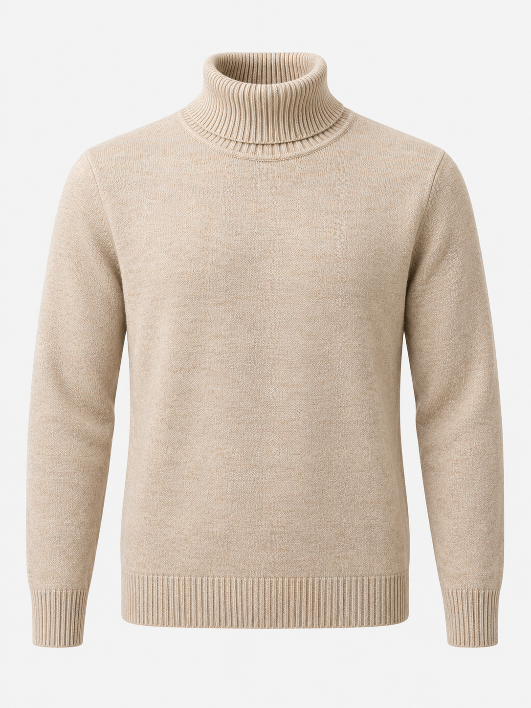 Men's Soft Knit Roll Neck Jumper - beige product