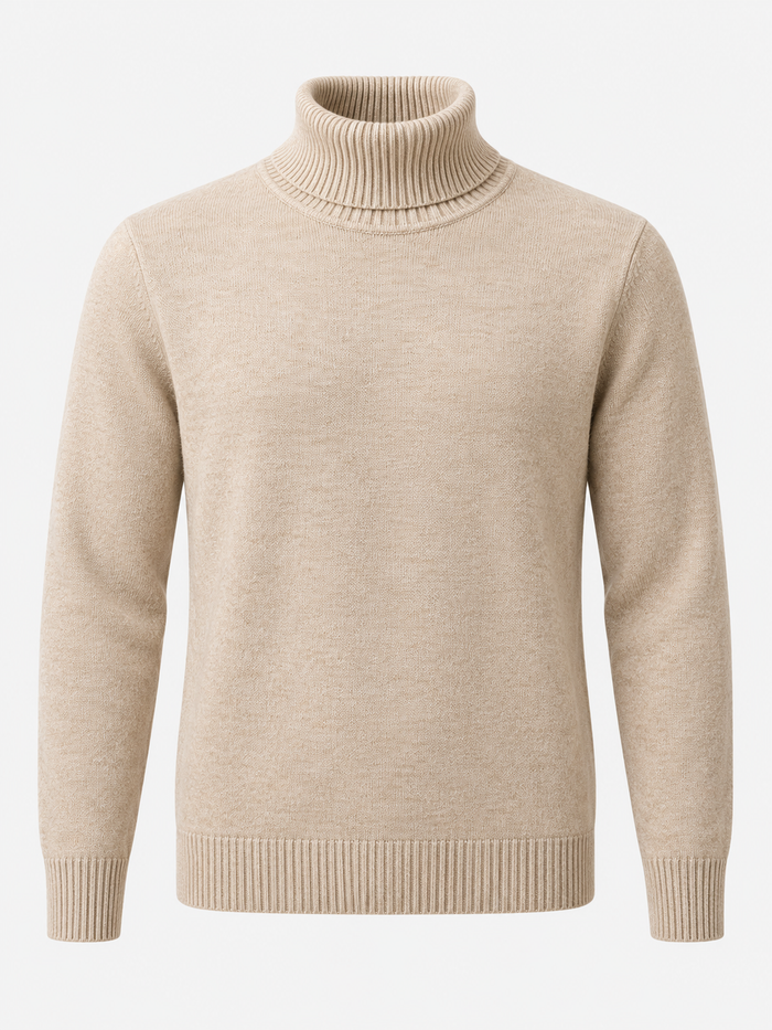 Men's Soft Knit Roll Neck Jumper