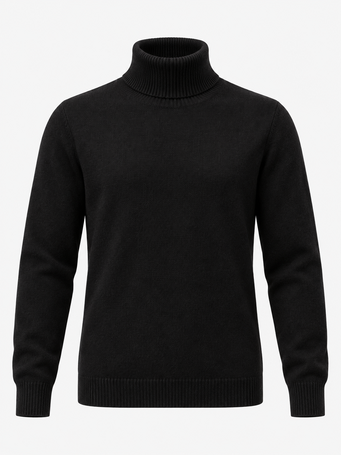 Men's Soft Knit Roll Neck Jumper - black product