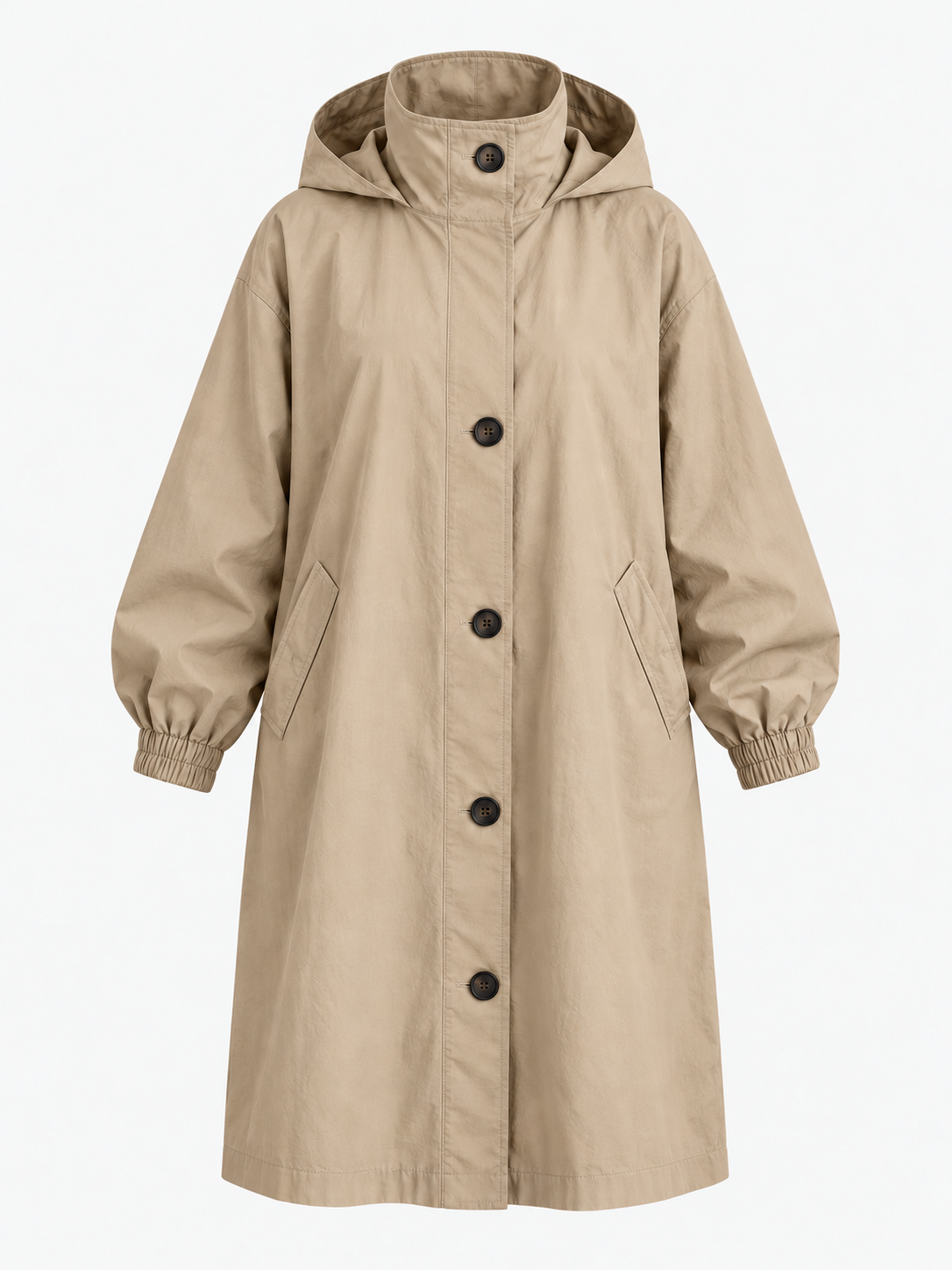 Women's Hooded Long Trench Coat - beige product
