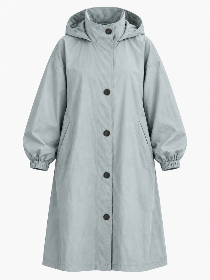 Women's Hooded Long Trench Coat