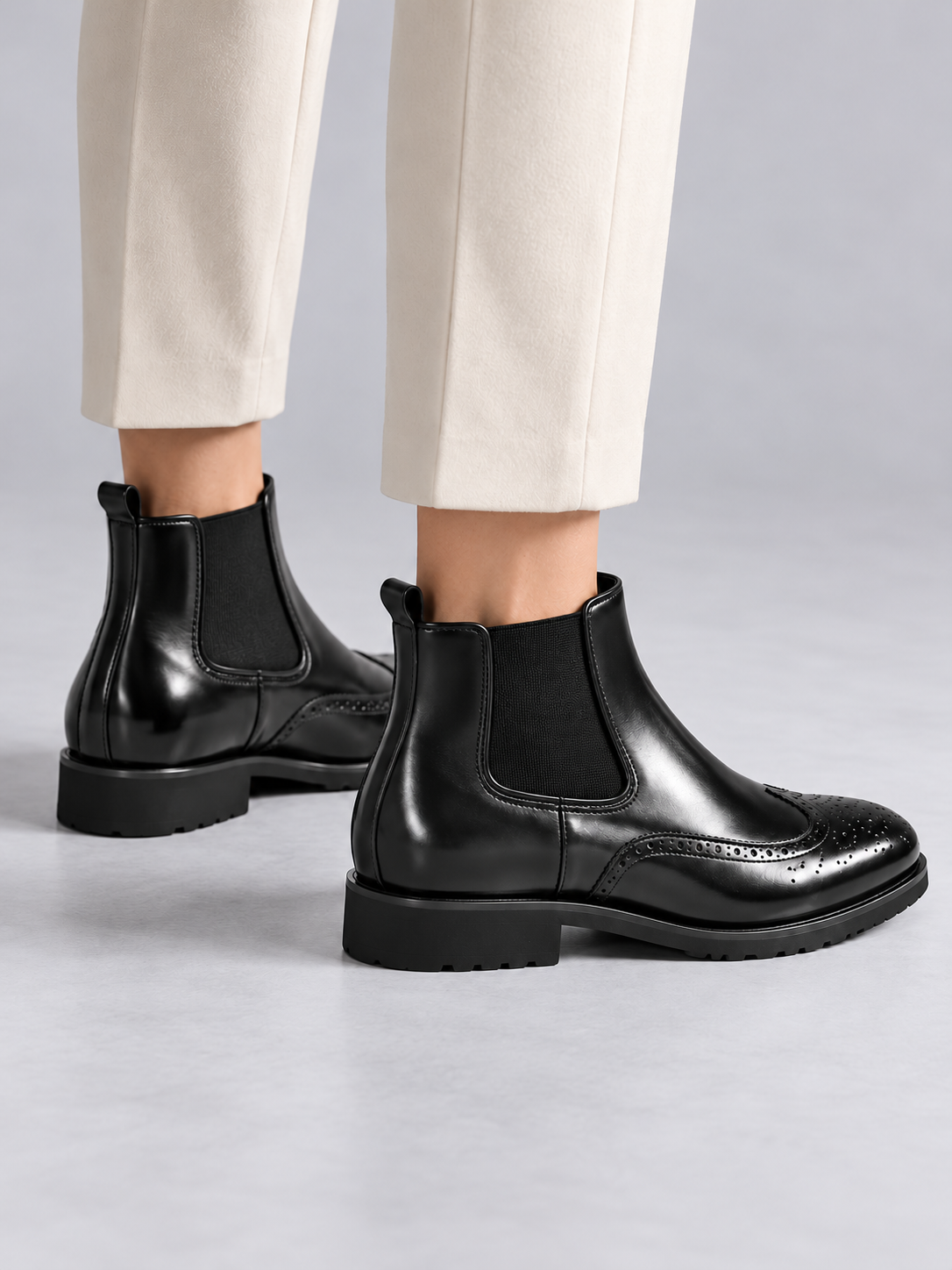 Women's Leather-Look Chelsea Boots - black back