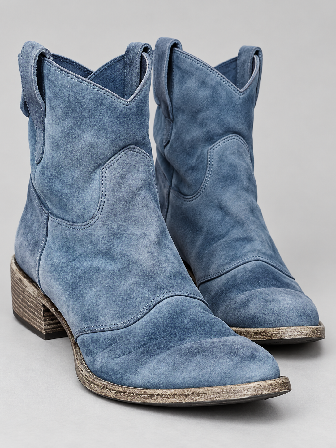 Women's Pointed Toe Ankle Boots - blue detail