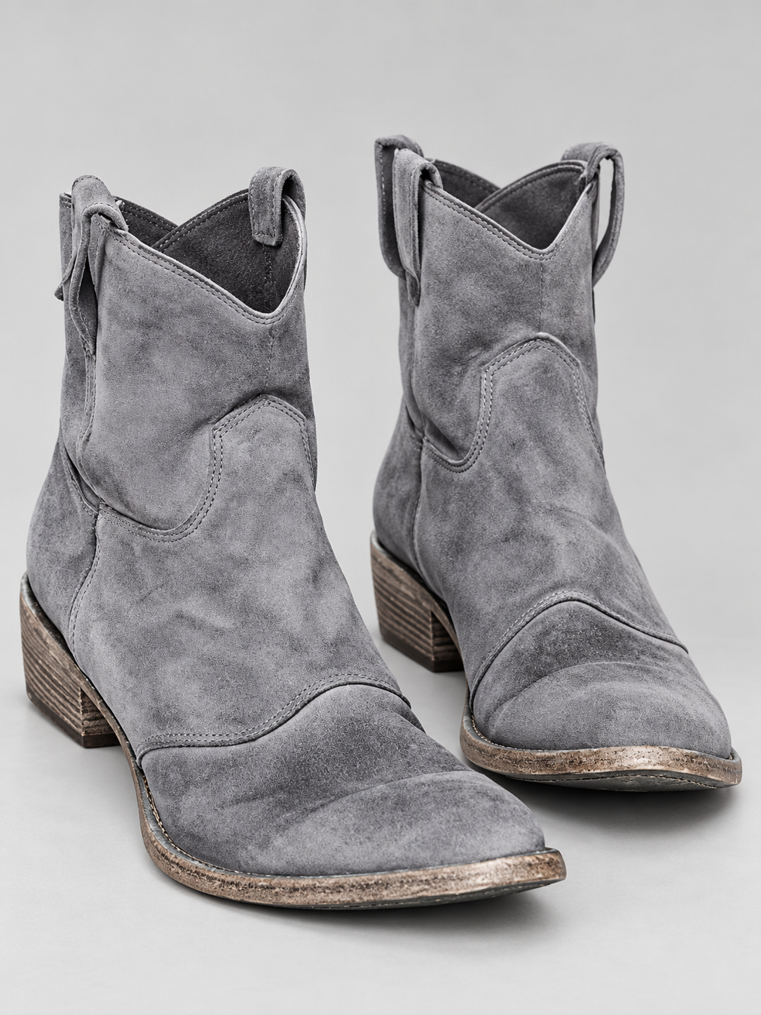 Women's Pointed Toe Ankle Boots - grey detail