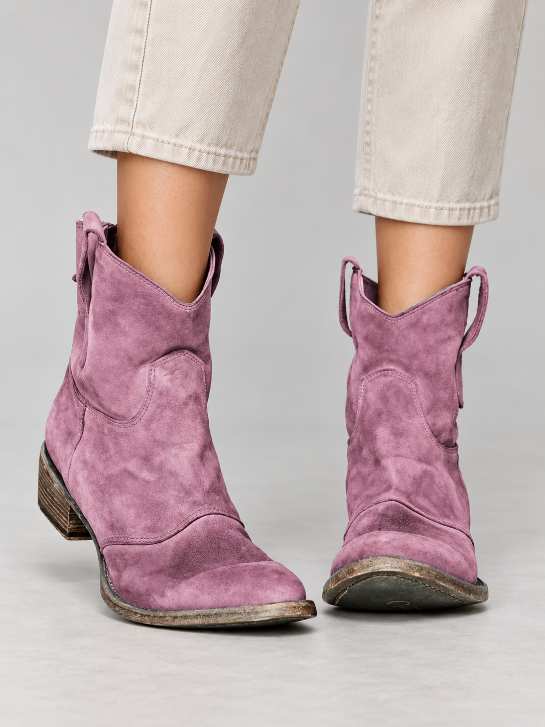 Women's Pointed Toe Ankle Boots - purple model