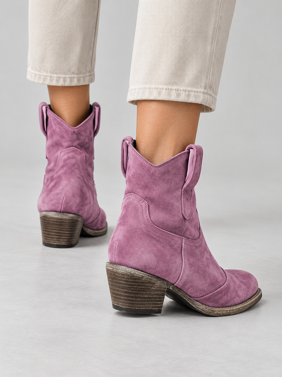 Women's Pointed Toe Ankle Boots - purple back