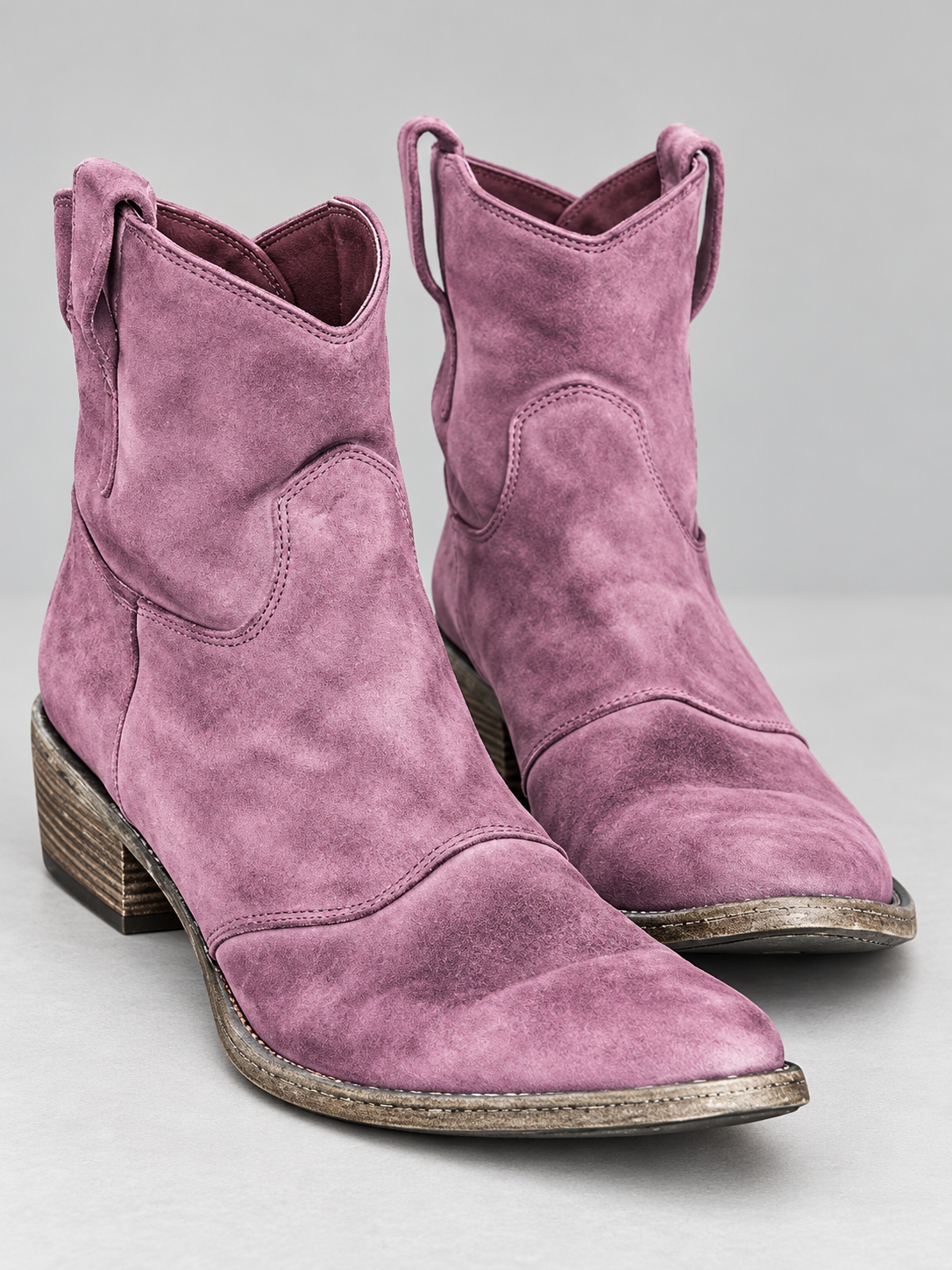Women's Pointed Toe Ankle Boots - purple detail