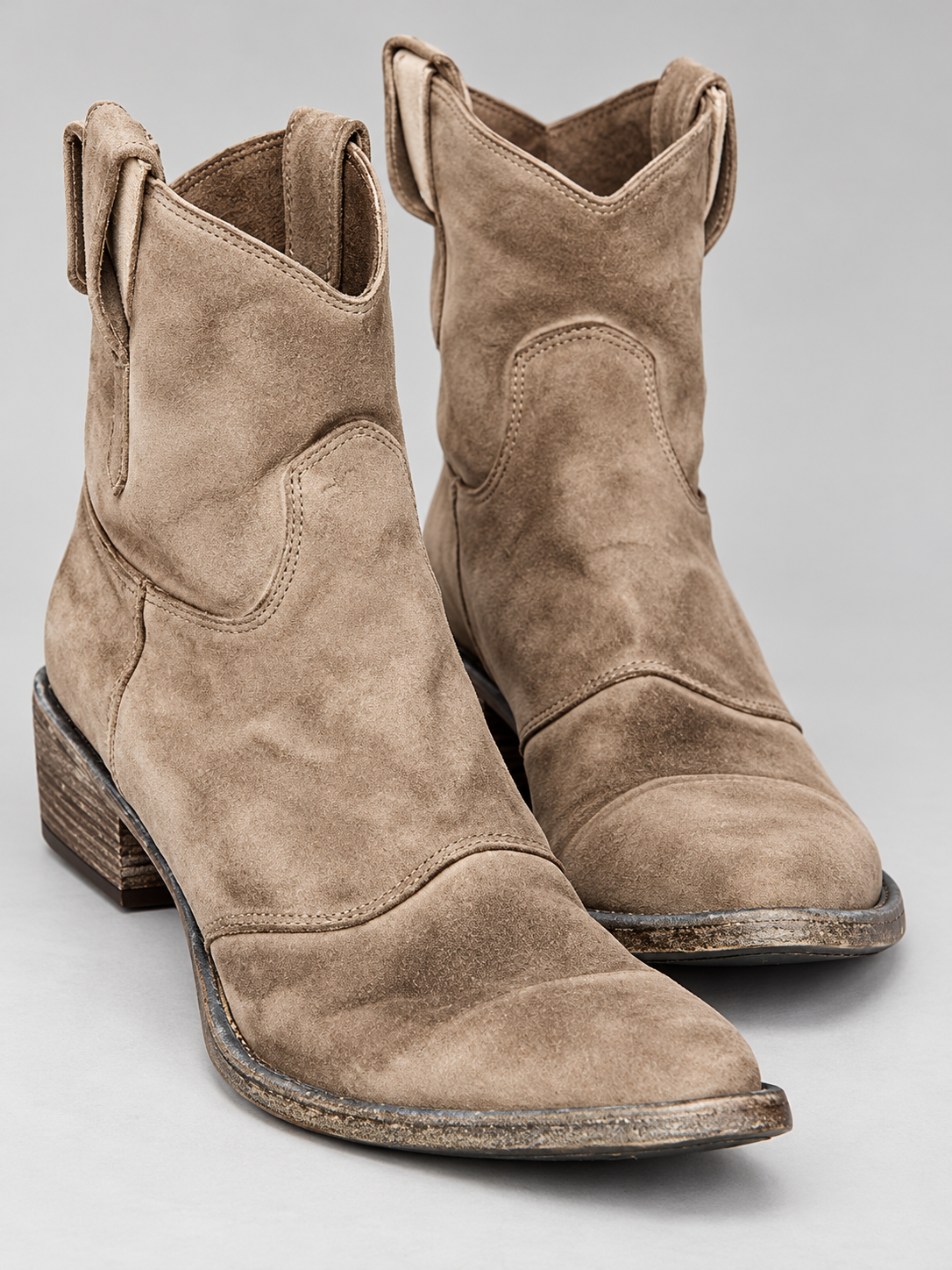 Women's Pointed Toe Ankle Boots - taupe detail