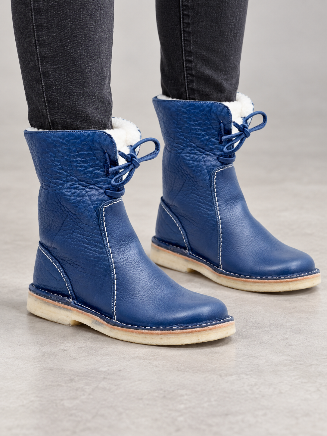 Women's Winter Warm Lined Snow Boots - blue model