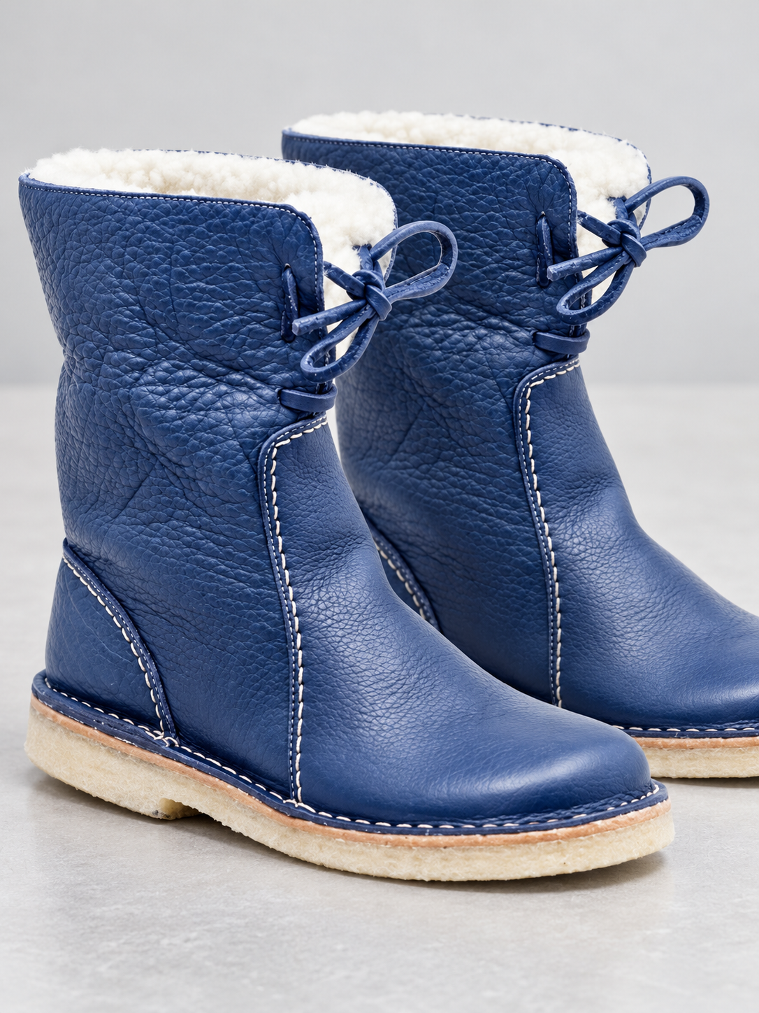 Women's Winter Warm Lined Snow Boots - blue detail