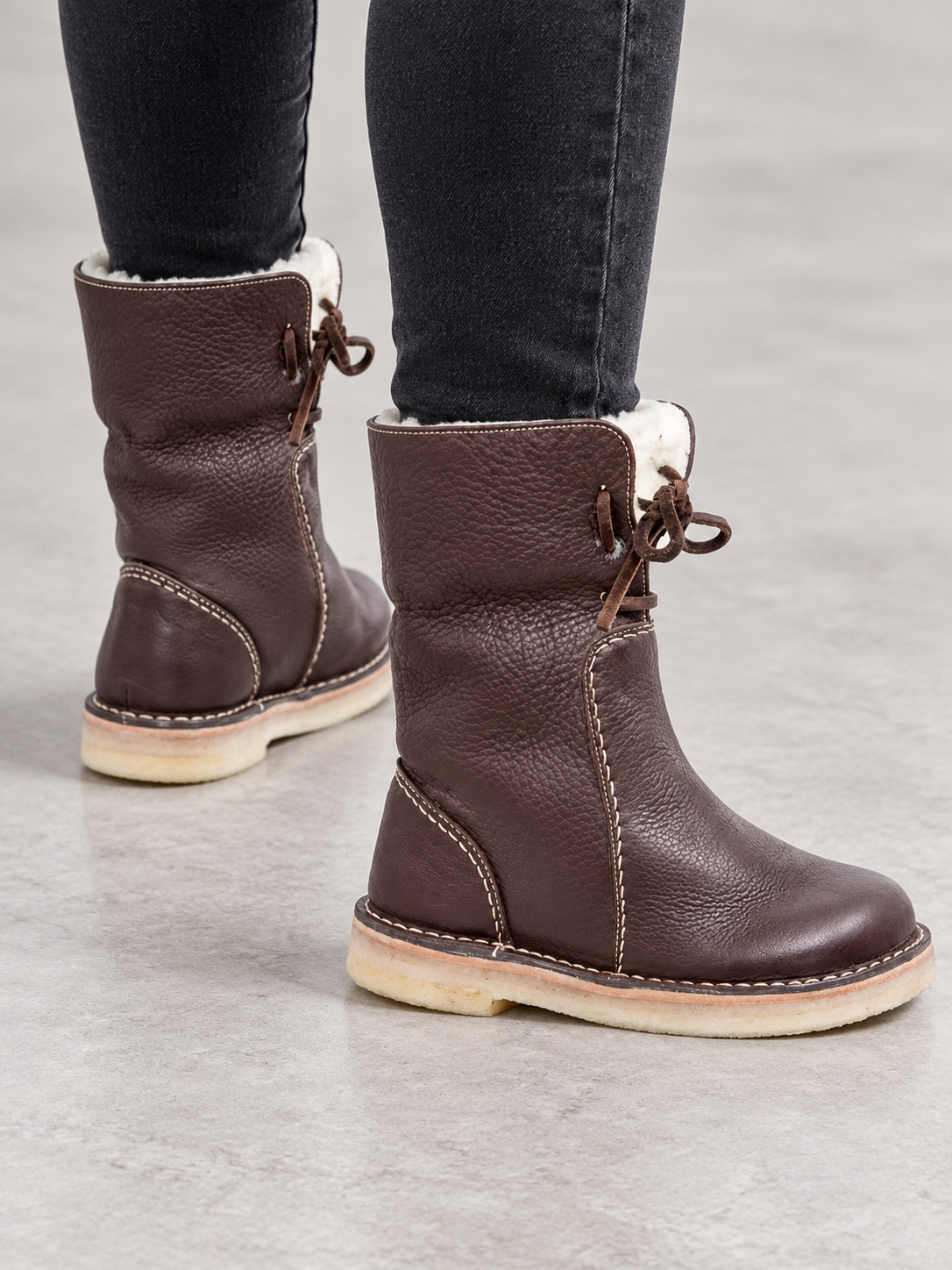 Women's Winter Warm Lined Snow Boots - dark brown back