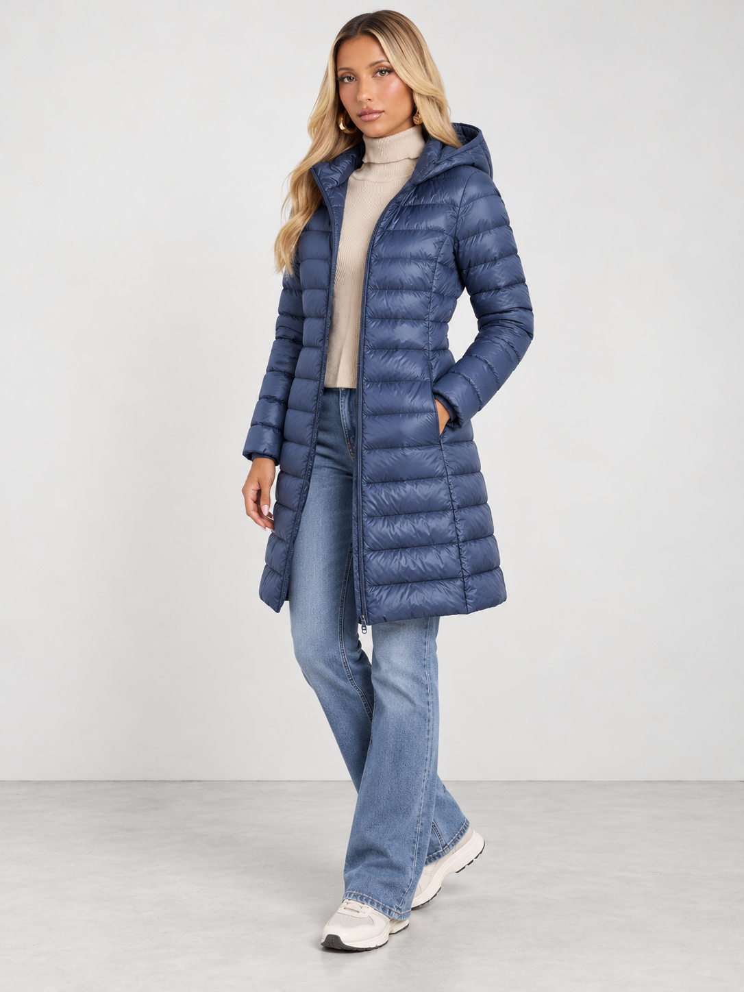 Women's Winter Warm Ultralight Puffer Jacket - blue model