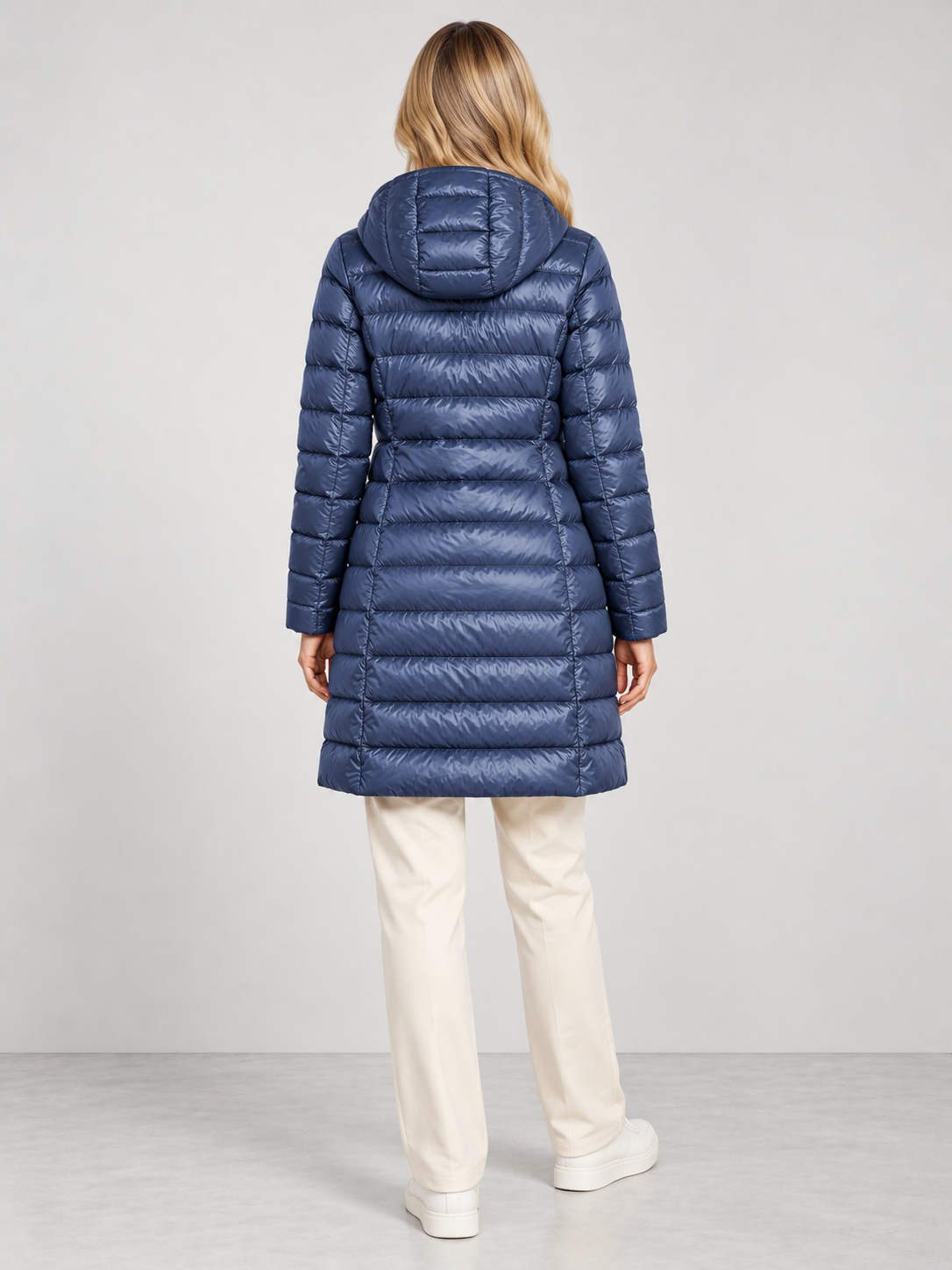 Women's Winter Warm Ultralight Puffer Jacket - blue back