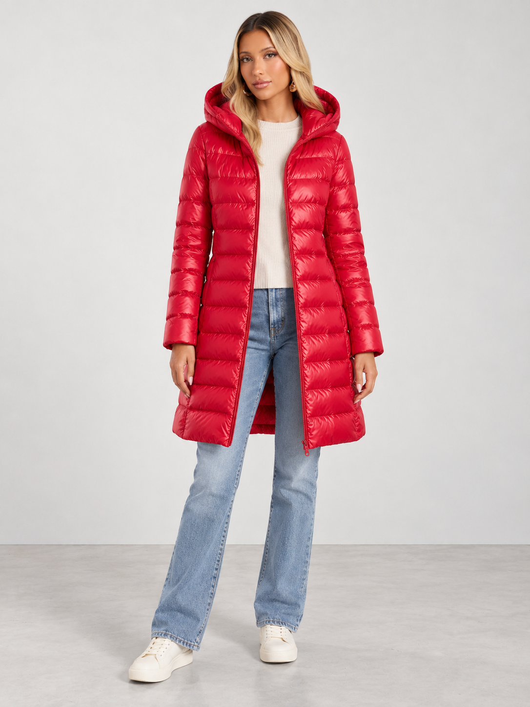 Women's Winter Warm Ultralight Puffer Jacket - fuchsia model