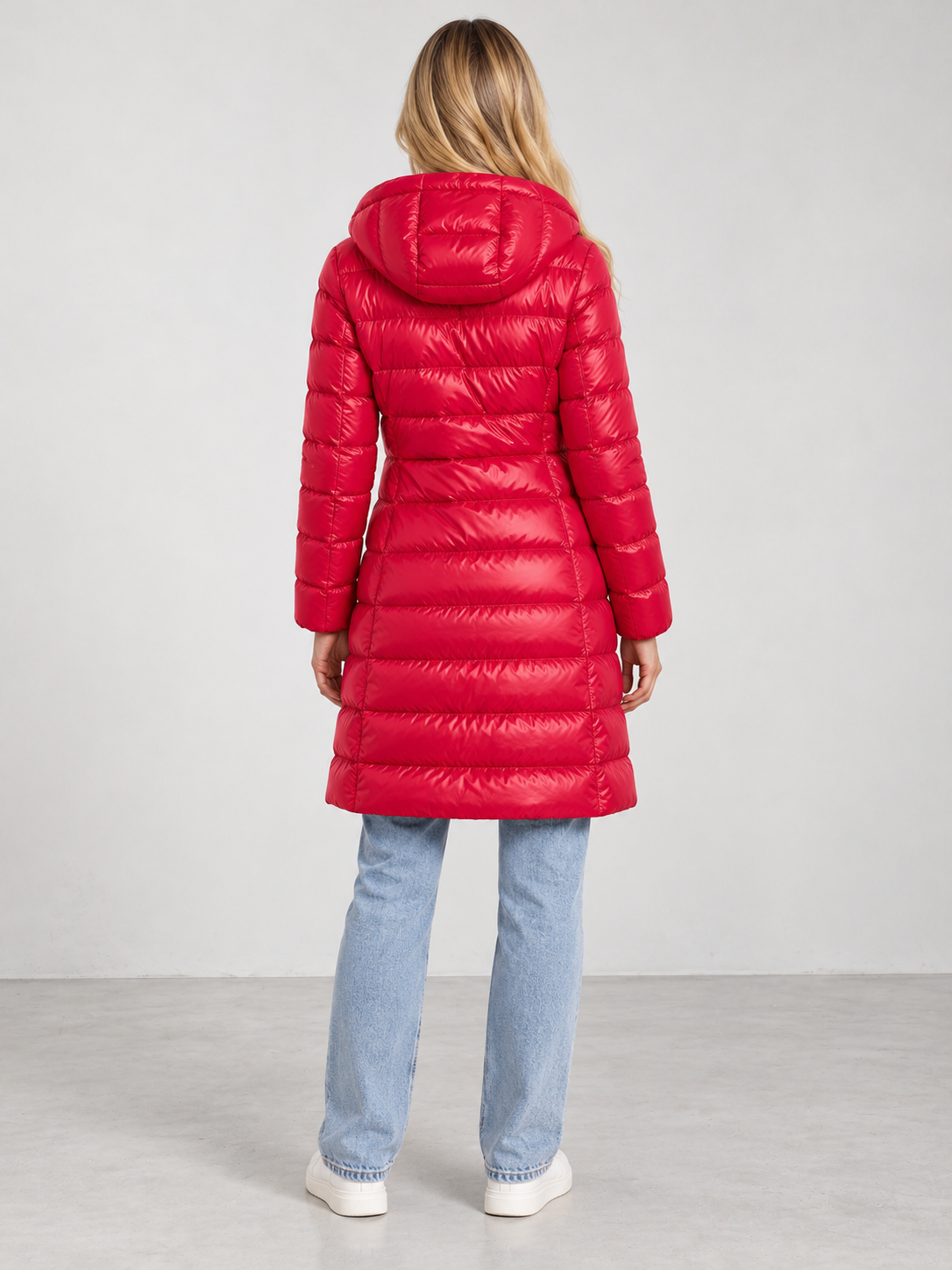 Women's Winter Warm Ultralight Puffer Jacket - fuchsia back