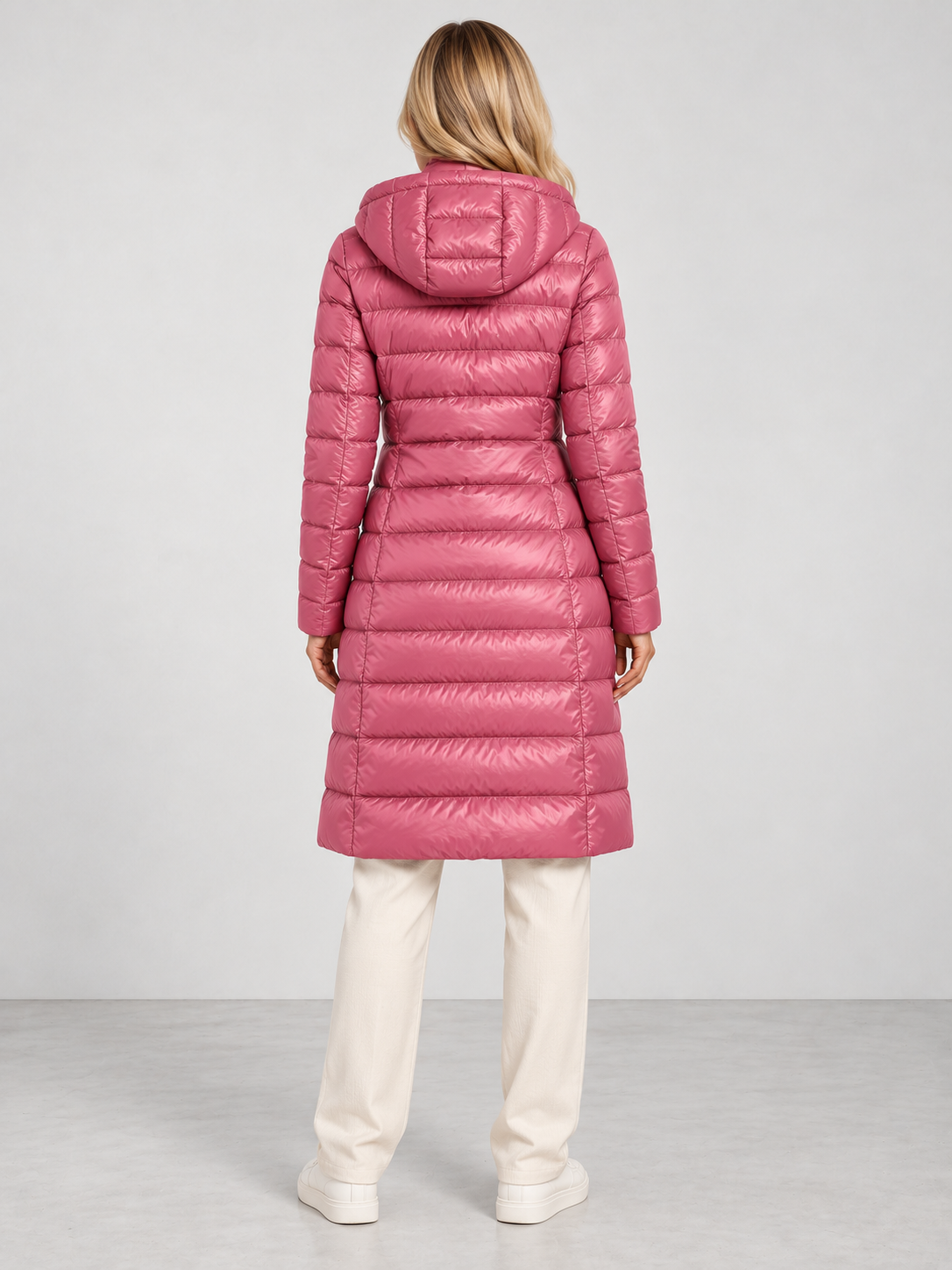 Women's Winter Warm Ultralight Puffer Jacket - pink back
