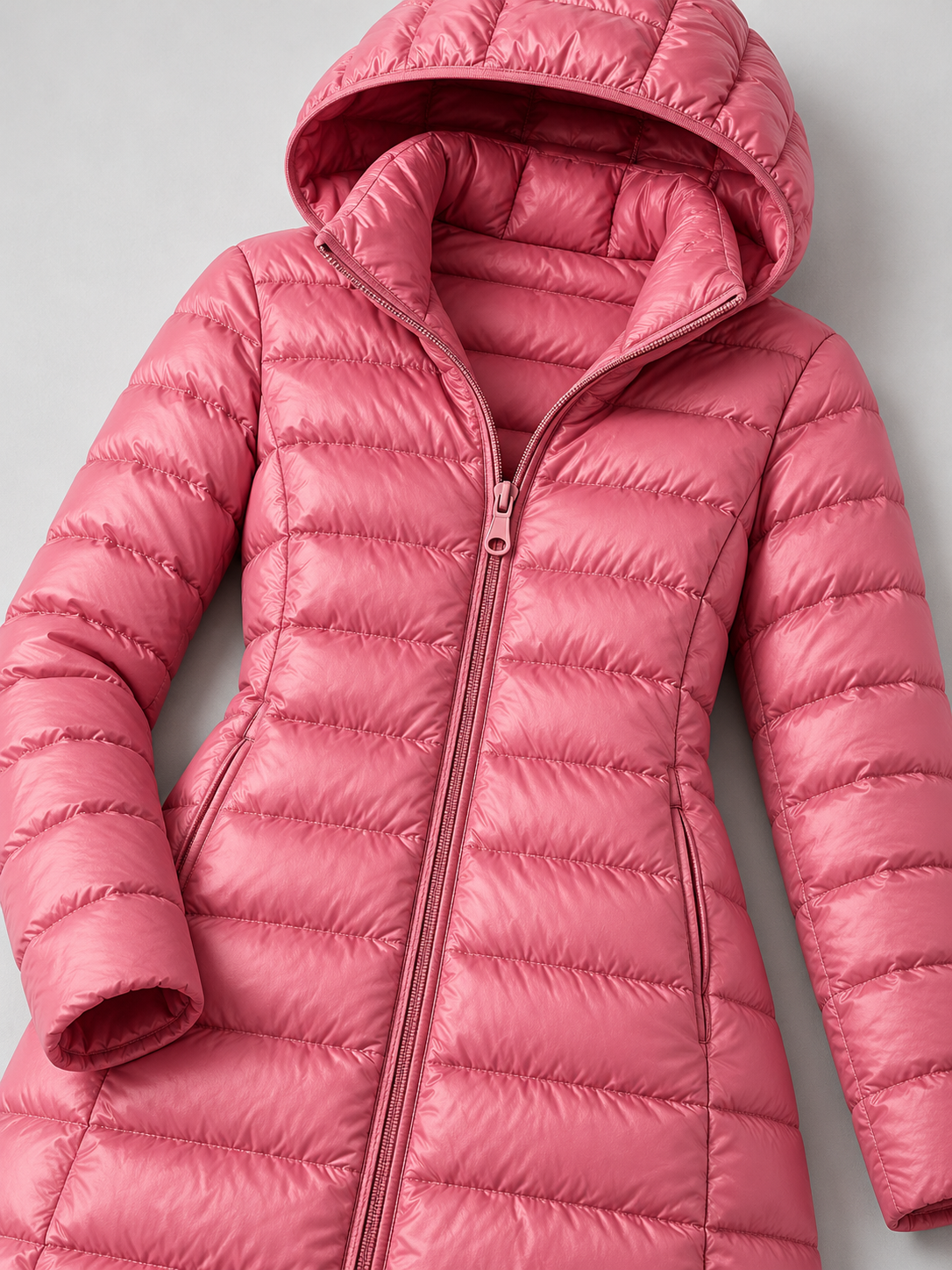 Women's Winter Warm Ultralight Puffer Jacket - pink detail