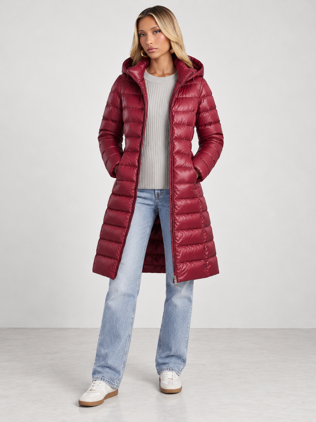 Women's Winter Warm Ultralight Puffer Jacket - red model