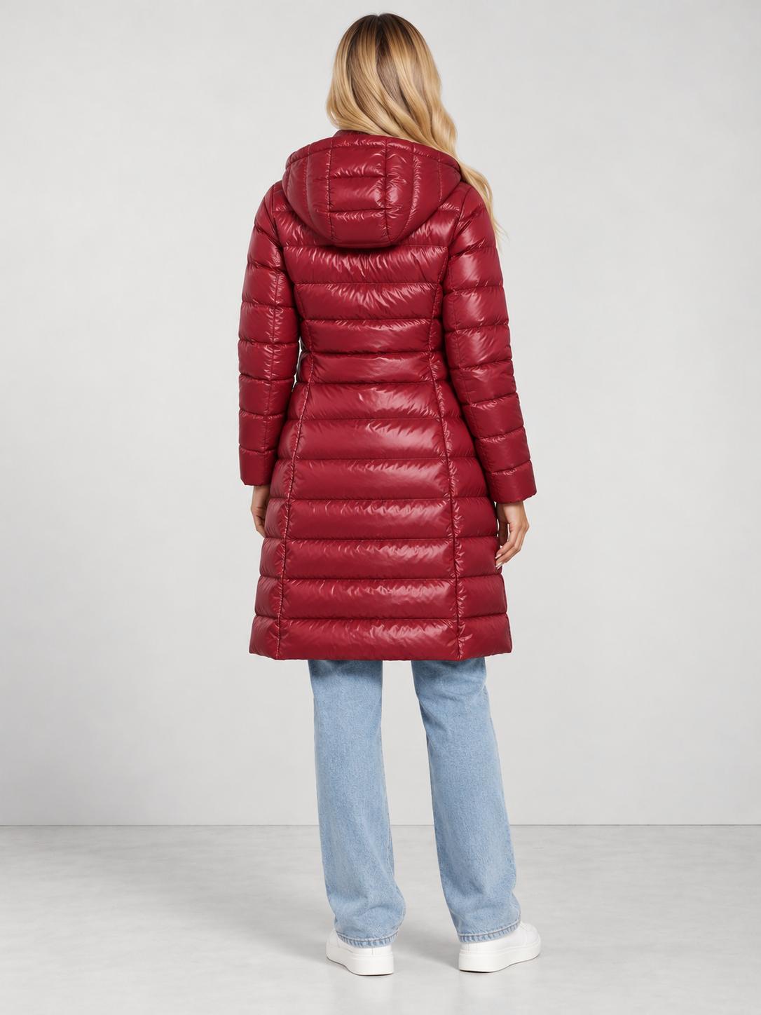 Women's Winter Warm Ultralight Puffer Jacket - red back